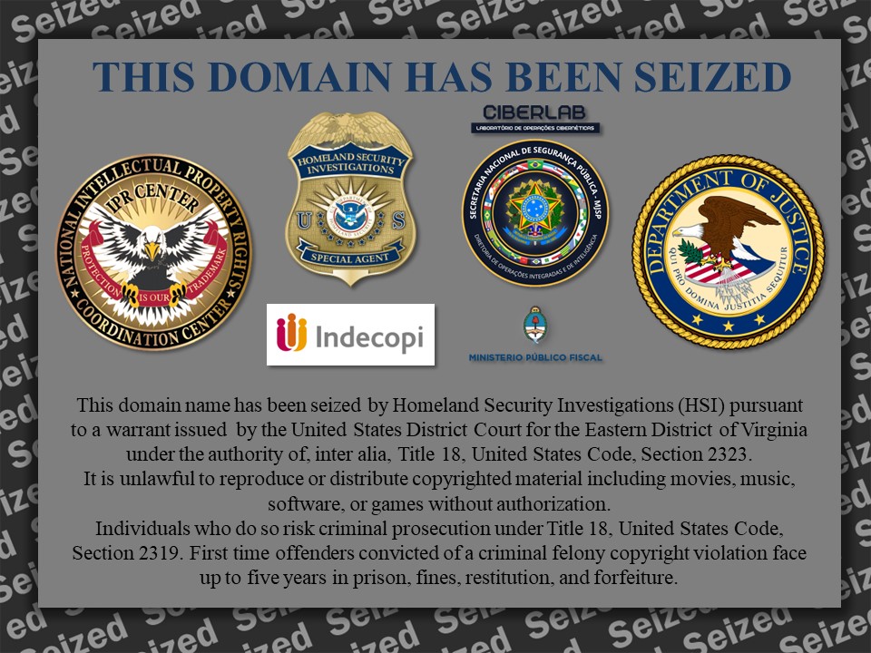 This domain name has been seized by ICE-Homeland Security Investigations, pursuant to a seizure warrant issued by the United States District Court for the Southern District of California under the authority of 18 U.S.C. §§ 981 and 2323.